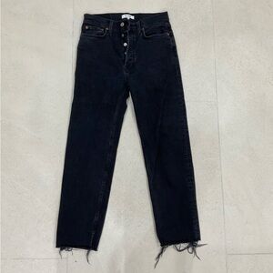 Re/Done 70s Stove Pipe High-Rise Stretch Crop Jeans
